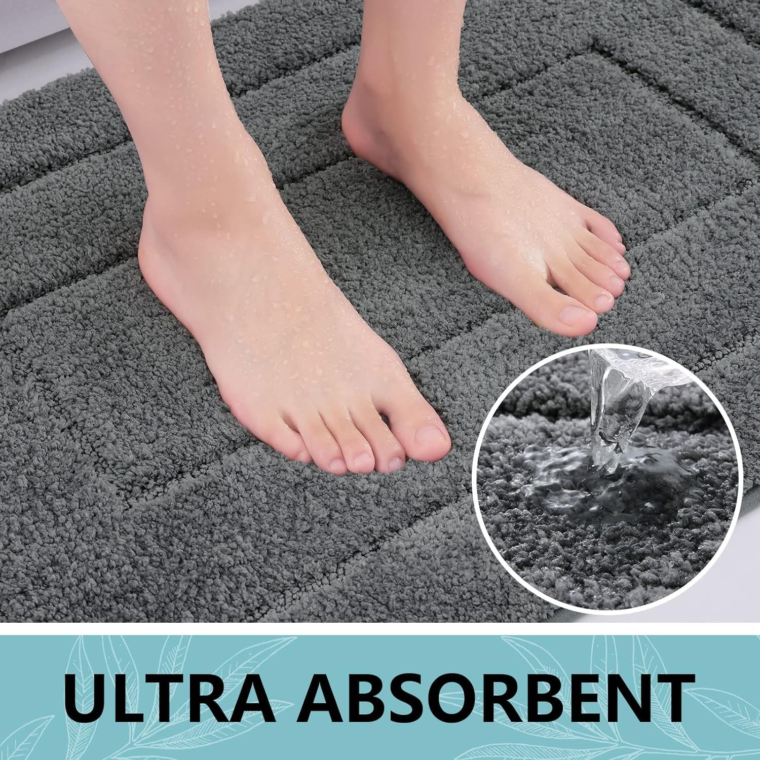Buganda Bathroom Rugs, 59'' X 24'', Soft And Absorbent Microfiber Bath Rugs, Non-Slip Shaggy Bath Carpet, Machine Wash Dry Bath